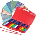 thumbnail image 1 of Topbuy 25 Notes Kids Chromatic Aluminium Xylophone with Case and 2 Mallets Red, 1 of 5