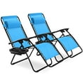 thumbnail image 1 of Patiojoy 2PC Zero Gravity Chair Adjustable Recliners Textiliene Light Blue, 1 of 10