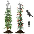 thumbnail image 1 of BLACK JAGUAR 2PCS Garden Obelisk Trellis for Climbing Plants 78” Rustproof PE-Coated Metal Flower Trellis w/ Adjustable Height, 1 of 10