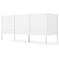 thumbnail image 1 of Topbuy 2PCS Outdoor Privacy Fence Panel 2 Picket PVC Decorative Fence w/3 Cuspidal Stakes Trash Enclosure & Freestanding Fence for Garden White, 1 of 9