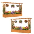 thumbnail image 1 of Patiojoy 2pcs Raised Garden Bed with Trellis Wood Elevated Planter Box with Hanging Roof Drainage Holes for Climbing Plants Flowers Vegetables, 1 of 9