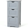 thumbnail image 1 of Topbuy 3-Drawer Bathroom Floor Cabinet Freestanding Side Storage Organizer w/Cut-Out Handle Gray, 1 of 6