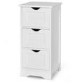 thumbnail image 1 of Topbuy 3-Drawer Bathroom Floor Cabinet Freestanding Side Storage Organizer w/Cut-Out Handle White, 1 of 8