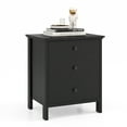 thumbnail image 1 of Topbuy 3-Drawer Modern Nightstand Bedside Table Wooden End Table Black, 1 of 9
