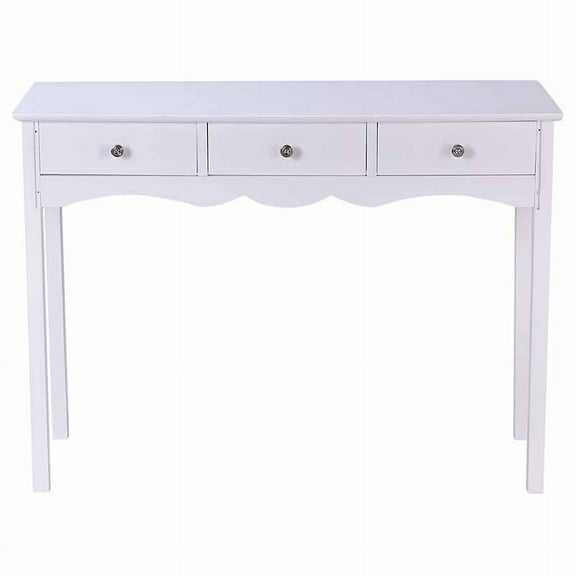Topbuy 3 Drawers Console Table Hall table Side Table Desk Accent Table Entryway White