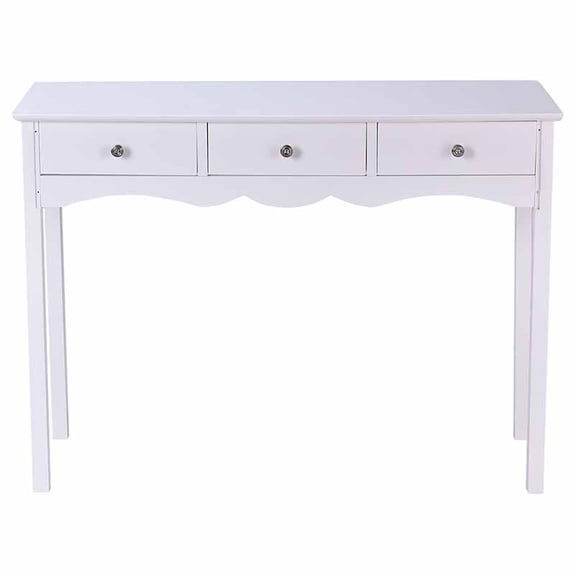 Topbuy 3 Drawers Console Table Hall table Side Table Desk Accent Table Entryway White