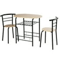 thumbnail image 1 of Topbuy 3 PCS Kitchen Dining Set Compact Bistro Pub 2 Chairs & Table Natural, 1 of 5