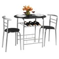 thumbnail image 1 of Topbuy 3 PCS Kitchen Dining Set Compact Bistro Pub 2 Chairs & Table Silver&Black, 1 of 7