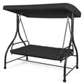 thumbnail image 1 of Topbuy 3 Person Porch Swing Hammock Bench Chair Outdoor with Canopy Black, 1 of 6