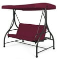 thumbnail image 1 of Topbuy 3 Person Porch Swing Hammock Bench Chair Outdoor with Canopy Red, 1 of 6
