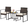 thumbnail image 1 of Patiojoy 3 Pieces Patio Furniture Set Hand-Woven PE Wicker Chairs with Tempered Glass Coffee Table & Soft Cushions Off White, 1 of 8