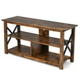 thumbnail image 1 of Topbuy 3-Tier Industrial Media Stand TV Stand with Open Shelves for TV's up to 55", 1 of 6