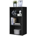 thumbnail image 1 of Topbuy 3-Tier Storage Cabinet Multi-functional Display Open shelf Bookcase MDF Black, 1 of 7