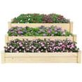thumbnail image 1 of Topbuy 3 Tier Wooden Raised Garden Bed Planting Box Growing Flower Vegetables Outdoor, 1 of 6