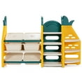thumbnail image 1 of Topbuy 3-in-1 Kids Toy Storage Rack Pineapple Toy Organizer Storage Cabinet w/Plastic Bins & Shelves, 1 of 6