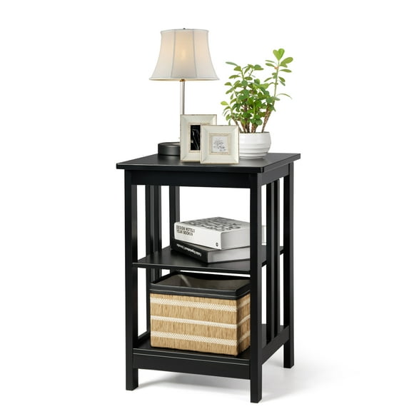 Topbuy 3-tier Nightstand Round Corners End Table
