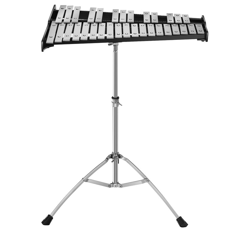 Topbuy 32 Notes Percussion Glockenspiel Bell Kit Xylophone with Adjustable Stand 8 Practice Pad