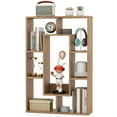 thumbnail image 1 of Topbuy 35.5” Geometric Bookshelf Open-back Bookcase w/ 7 Cubes Free-standing Storage Shelf Unit w/ Anti-Toppling Devices Natural, 1 of 9