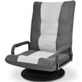 thumbnail image 1 of Topbuy 360 Degree Swivel Gaming Floor Chair 6-Position Adjustable Folding Lazy Sofa Gray, 1 of 3