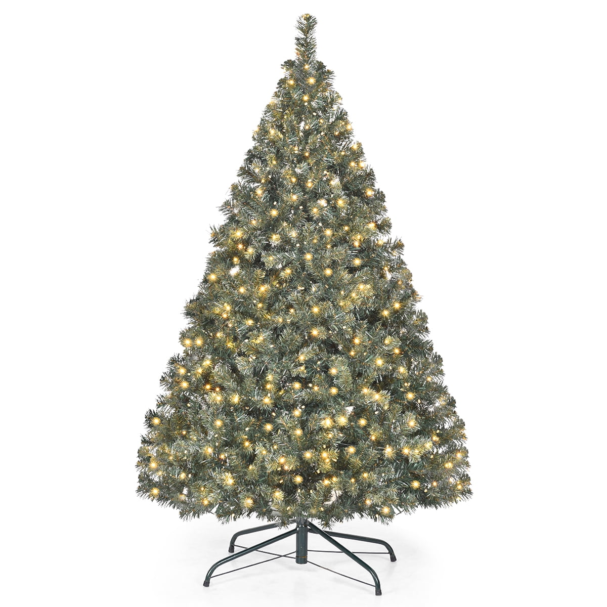 Topbuy 4.5'PVC Pre-lit Artificial Christmas Tree Hinged Tips w/200 LED Light