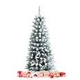 thumbnail image 1 of Topbuy 4.5FT Slim Snow-Flocked Christmas Tree Hinged Pencil Tree W/ 373 Branch Tips Premium PE & PVC, 1 of 10