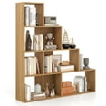 thumbnail image 1 of Topbuy 4-Layer Corner Storage Rack Freestanding Display Bookshelf Burlywood, 1 of 9