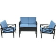 thumbnail image 1 of Topbuy 4-Piece Outdoor Aluminum Patio Conversation Set Cushioned Sofa Chair with Coffee Table, 1 of 5