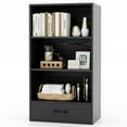 thumbnail image 1 of Topbuy 4-Tier Bookcase w/Storage Drawer Modern Storage Shelf w/3-Tier Open Shelf Freestanding Display Shelf Black, 1 of 10