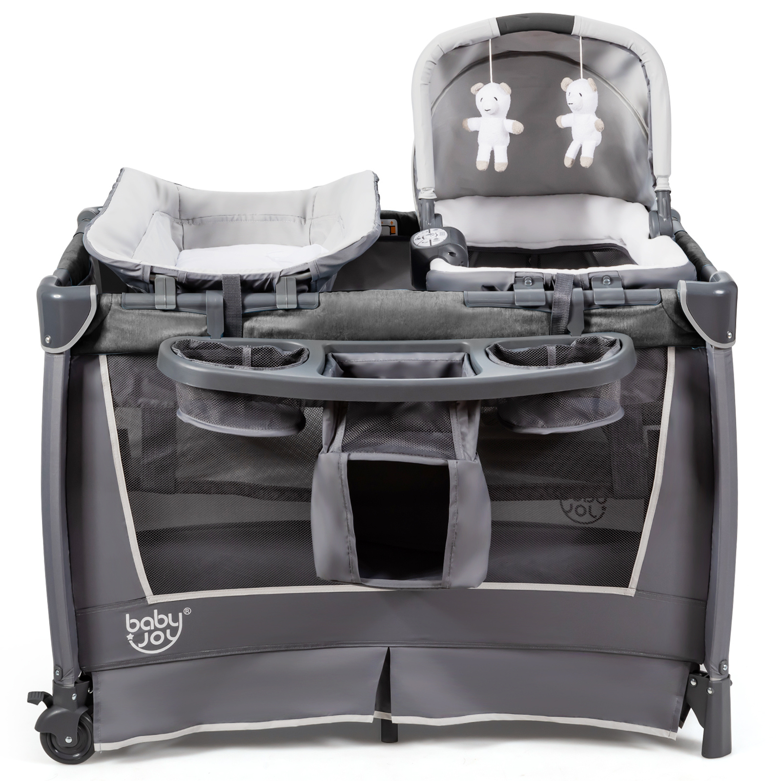 Topbuy 4in1 Baby Bed Playard Foldable Deluxe Baby Nursery Center with