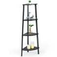 thumbnail image 1 of Topbuy 4-layers Corner Shelf Metal Storage Rack Domestic Bookcase Display Stand Wood Silver, 1 of 6
