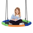 thumbnail image 1 of Topbuy 40" Flying Saucer Tree Swing Set Outdoor Round Swing w/Adjustable Hanging Ropes for Children Tree Park Backyard, 1 of 7