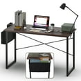 thumbnail image 1 of Topbuy 40" Industrial Computer Desk Study Writing Table with Storage Bag Coffee, 1 of 6