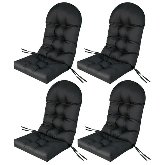 Topbuy 4PCS 49" x 23" Patio Adirondack Chair Cushion High Back Fade Resistant 5" Seat Pad Outdoor Black