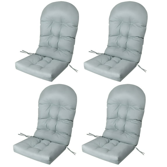 Topbuy 4PCS 49" x 23" Patio Adirondack Chair Cushion High Back Fade Resistant 5" Seat Pad Outdoor Grey