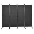 thumbnail image 1 of Patiojoy 5.6Ft Tall Folding Room Divider Freestanding 4-Panel Privacy Screen w/Iron Frame Black, 1 of 10