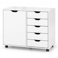 thumbnail image 1 of Topbuy 5-Drawer Modern Mobile Side Cabinet Lateral Filing Storage Chest with Wheels, 1 of 10