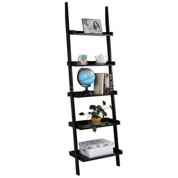 Topbuy 5 Layers Display Shelves Bookcase Shelving Unit Storage Wall Stand Black