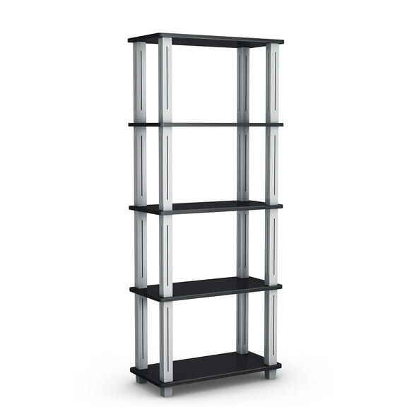 Topbuy 5-Tier  Storage Rack Display Shelves Bookshelf for Home Office Black