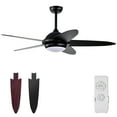 thumbnail image 1 of Topbuy 52" Ceiling Fan with Light and Remote Control Indoor Modern Ceiling Fan with Quiet Reversible ETL Motor Black, 1 of 10