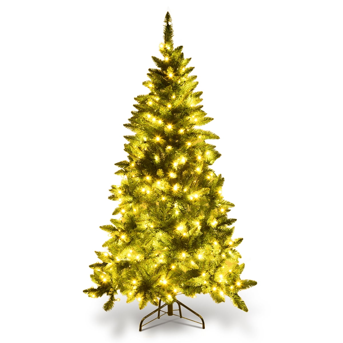 Topbuy 5ft Prelit Half Christmas Tree Artificial PVC Material Metal Stand w/ 250 LED Lights