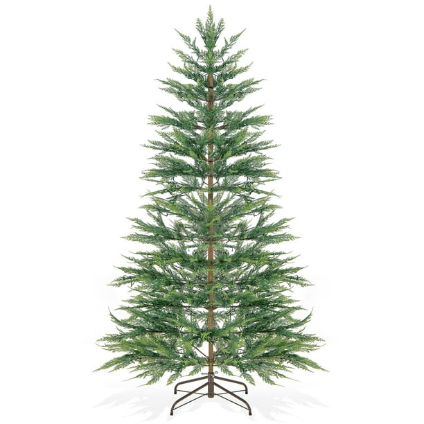 Topbuy 6.5 FT Tall Artificial Pre-lit Cypress Christmas Tree with