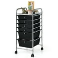 thumbnail image 1 of Topbuy 6 Drawer Scrapbook Paper Organizer Rolling Storage Cart for Office School Black, 1 of 7