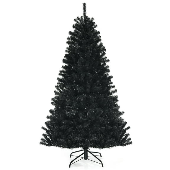 Topbuy 6 Ft Artificial Tree, Black Halloween Tree w/ 250 Purple LED Lights