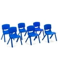 thumbnail image 1 of Topbuy 6-Piece Plastic Kids Chair Modern Stackable Learning Chairs Blue, 1 of 9