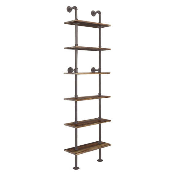 Topbuy 6-Tier Wall Mount Shelf Metal Pipe Unit Industrial Pipe Shelving Bracket