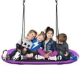 thumbnail image 1 of Topbuy 60" Flying Saucer Tree Swing Set Outdoor Oval Swing Adjustable Hanging Ropes for Kids Purple, 1 of 7