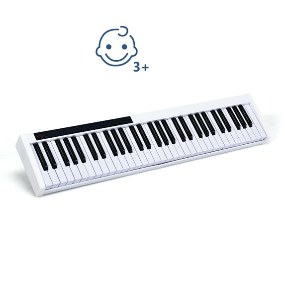 Topbuy 61-Key Digital Piano Portable Electric Keyboard with Carrying Bag White