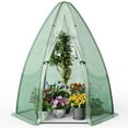 thumbnail image 1 of Patiojoy 63�� x 63�� x 72�� Walk-In Greenhouse with Roll-Up Window & Door Hexagonal Green House with Metal Frame & Waterproof PE Cover, 1 of 10