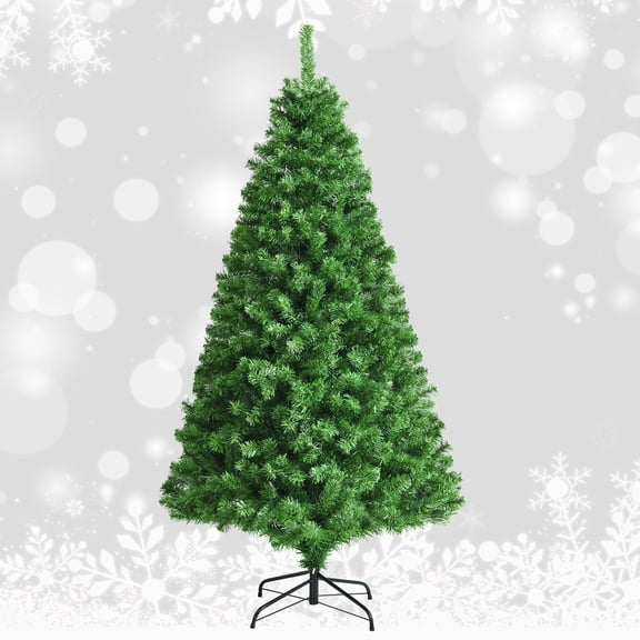 Topbuy 6FT Pre-lit Artificial Christmas Tree, Multi-Colored Fiber Optic Spruce Tree Artificial Xmas Tree