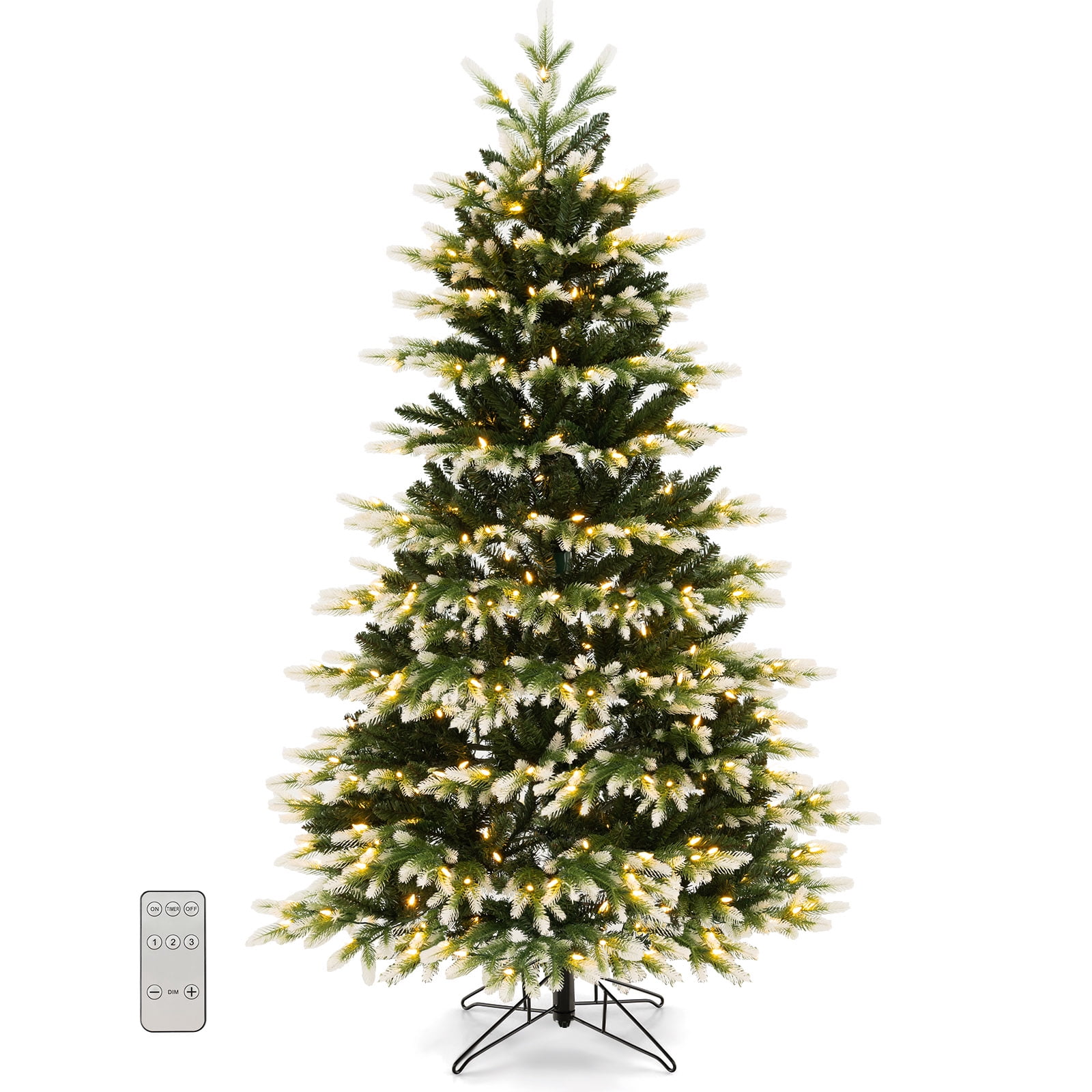 Topbuy 6FT Prelit Artificial Xmas Tree Hinged Xmas Tree with 350 LED